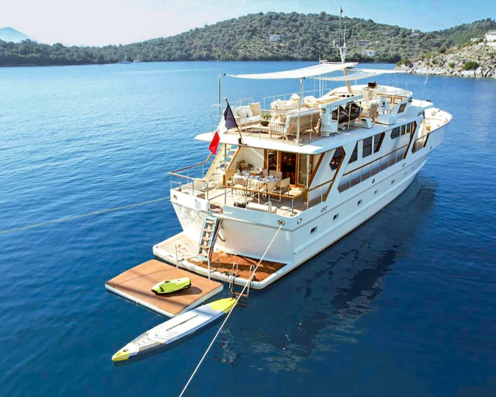 Stalca yacht view on the aft deck and water toys