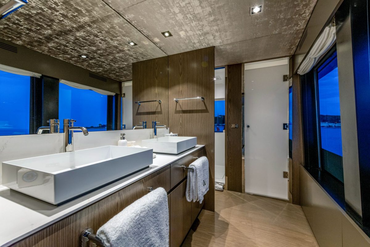 New Master Bathroom on the Upper Deck of KOKONUT'S WALLY